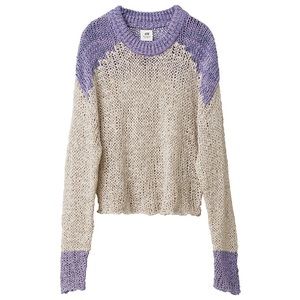 H&M Studio Lavender & Cream Open Knit Sweater Sm